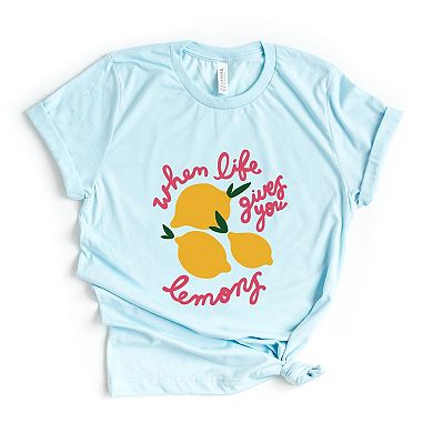 When Life Gives You Lemons Cursive - Women's Short Sleeve Graphic T-Shirt