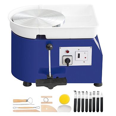 Electric Pottery Wheel with Turntable, Detachable Water Basin, and Complete Tool Set