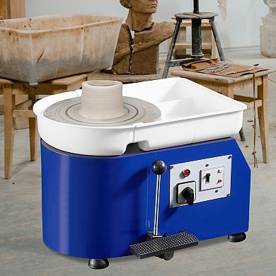 Electric Pottery Wheel with Turntable, Detachable Water Basin, and Complete Tool Set