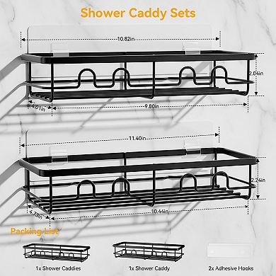 Adhesive Shower Racks Bathroom Organizer Storage 2 Pack