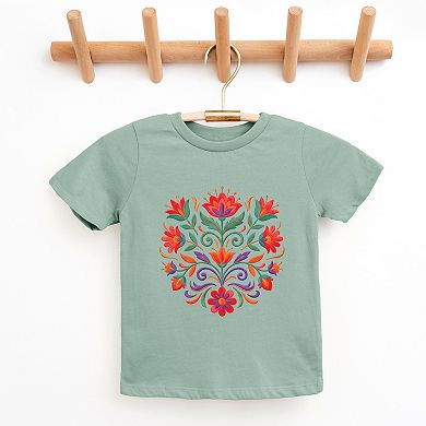 Swirly Florals Faux Texture - Youth Short Sleeve Graphic T-Shirt
