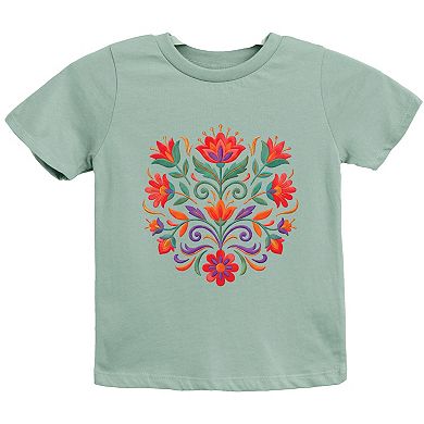 Swirly Florals Faux Texture - Youth Short Sleeve Graphic T-Shirt