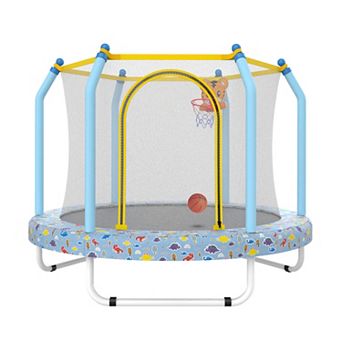 Merax Trampoline for Kids Indoor & Outdoor Small Toddler Trampoline with Basketball Hoop