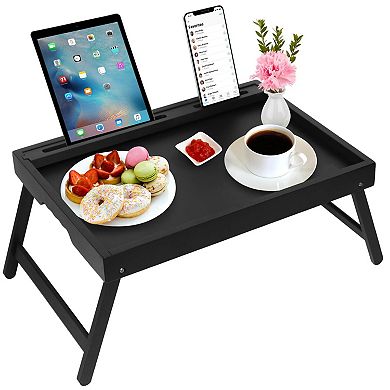 Tray Table with Handles Media Slot Food Tray