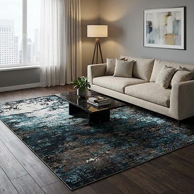 Abstract Area Rug Machine Washable Non Slip Non Shedding Stain Resistant Carpet for Bedroom Kitchen