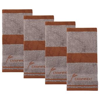 Ear of Wheat Stripe Cotton Hand Towel 29 x 13 in Soft Absorbent Bathroom Towel for Home Decor