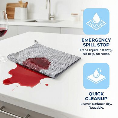 Waffle Weave Microfiber Towel, Solid Color Cloth, Absorbent Lint-Free for Kitchen 3 Pack 12" x 12"