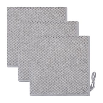 Waffle Weave Microfiber Towel, Solid Color Cloth, Absorbent Lint-Free for Kitchen 3 Pack 12" x 12"