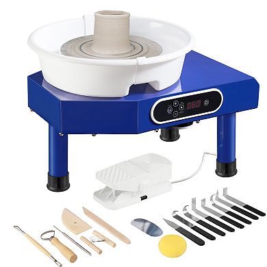 Pottery Wheel for Home and Classroom Use with LCD Speed Control and Removable Basin