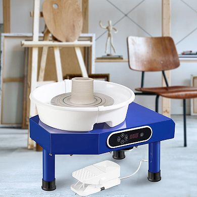 Pottery Wheel for Home and Classroom Use with LCD Speed Control and Removable Basin