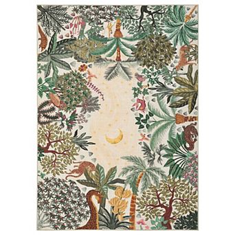 Modern Naturalism Area Rug Machine Washable Low Pile Pet Friendly Ultra Thin Carpet for Kid's Room