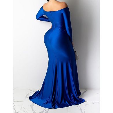 Elegant V Neck Maxi Evening Dress Women