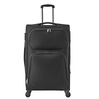 Black 28-Inch Softside Luggage for Extended Travel with Expandable Packing Space and Laptop Storage