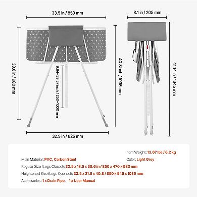 Foldable Pet Bathtub for Small and Medium Pets with Drain Hose and Elevated Bathing Height