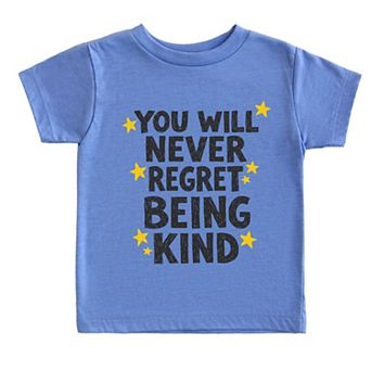 You Will Never Regret Being Kind Black - Toddler Short Sleeve Graphic T-Shirt