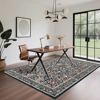 Boho Area Rug Non Slip Vacuum Clean Ultra Thin Stain Resistant Carpet for Bedroom Kitchen Hallway