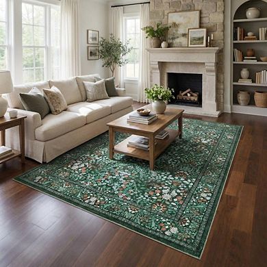 Boho Area Rug Non Slip Vacuum Clean Ultra Thin Stain Resistant Carpet for Bedroom Kitchen Hallway