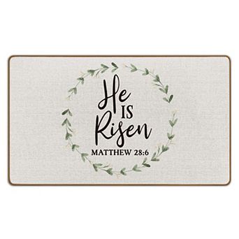He Is Risen Easter Welcome Door Mat Spring Easter Decor 17"x29"