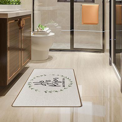 He Is Risen Easter Welcome Door Mat Spring Easter Decor 17"x29"