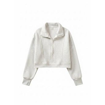 Girls' Front Zip Cropped Sweater