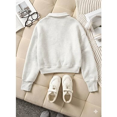 Girls' Front Zip Cropped Sweater