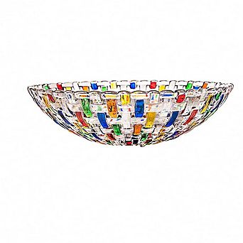 Hand Painted Woven Glass Fruit Bowl: Home, Office, Wedding Decor