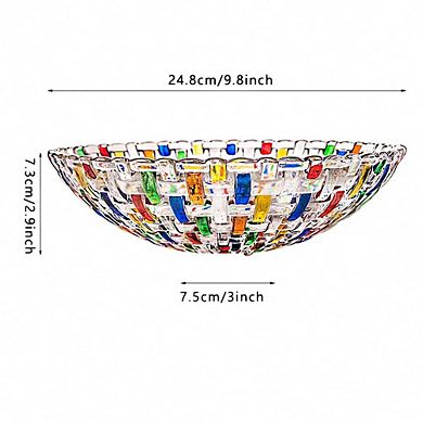 Hand Painted Woven Glass Fruit Bowl: Home, Office, Wedding Decor