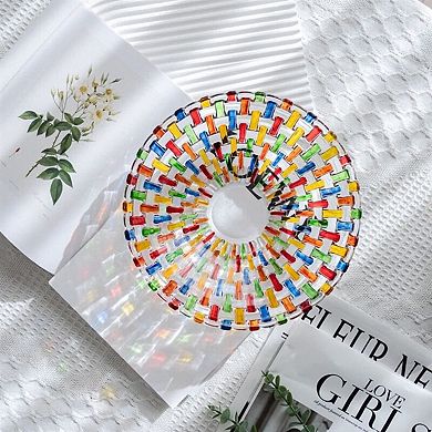 Hand Painted Woven Glass Fruit Bowl: Home, Office, Wedding Decor