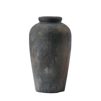Large Ceramic Rustic Vase: 11" Tall Decorative for Home, Living Room, Entryway, Table Decor