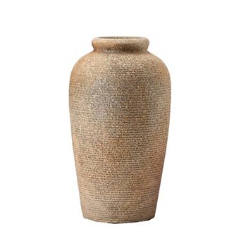 Large Ceramic Rustic Vase: 11" Tall Decorative for Home, Living Room, Entryway, Table Decor