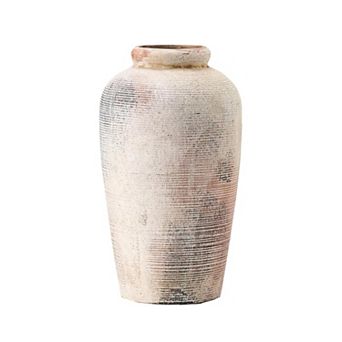 Large Ceramic Rustic Vase: 11" Tall Decorative for Home, Living Room, Entryway, Table Decor