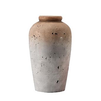 Large Ceramic Rustic Vase: 11" Tall Decorative for Home, Living Room, Entryway, Table Decor