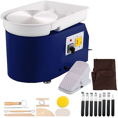Pottery Wheel with Aluminum Alloy Turntable, Foot Pedal Control, and Complete Tool Kit