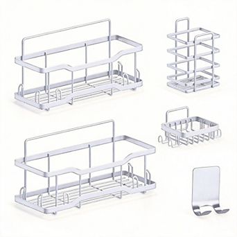 Shower Caddy Bathroom Shelves Adhesive 4 Pack
