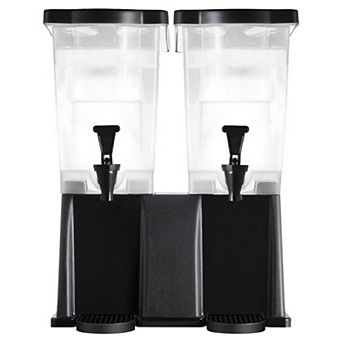 Dual 3-Gallon Beverage Dispenser Set with Spring-Loaded Faucets and Detachable Drip Trays