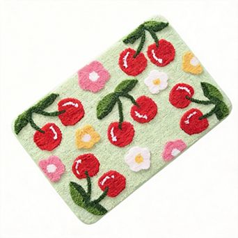 Cute Coloful Cherry Bath Mat Non Slip 18" x 26"