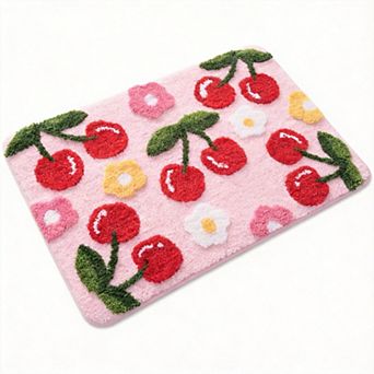 Cute Coloful Cherry Bath Mat Non Slip 18" x 26"