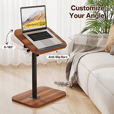 C Shaped Tv Tray Table Adjustable Height Flip-top