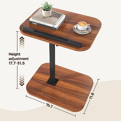 C Shaped Tv Tray Table Adjustable Height Flip-top