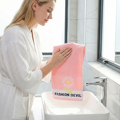 Daisy Jacquard Hand Towels 29" x 13", Floral Decorative Absorbent Towels for Home, Bathroom, Kitchen
