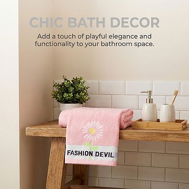 Daisy Jacquard Hand Towels 29" x 13", Floral Decorative Absorbent Towels for Home, Bathroom, Kitchen