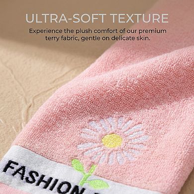 Daisy Jacquard Hand Towels 29" x 13", Floral Decorative Absorbent Towels for Home, Bathroom, Kitchen