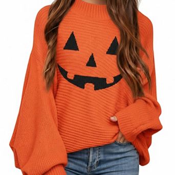 Girls' Oversized Batwing Sleeve Pullover Sweater