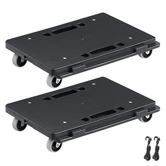 2 pc Stackable Furniture Appliance Dolly Set with Smooth Wheels and Secure Bungee Straps