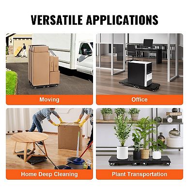 2-Piece Stackable Furniture Appliance Dolly Set with Smooth Wheels and Secure Bungee Straps