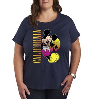 Plus Size Disney's Mickey Mouse California Sunset Graphic Tee