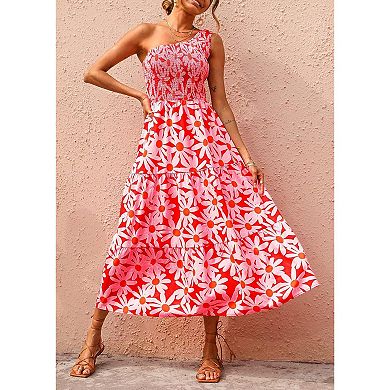 Flowy One Shoulder Beach Dress