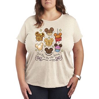 Plus Size Disney's Mickey Just Here For The Snacks Graphic Tee