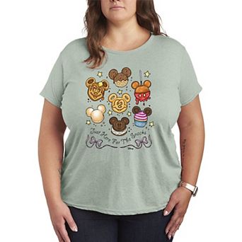 Plus Size Disney's Mickey Just Here For The Snacks Graphic Tee