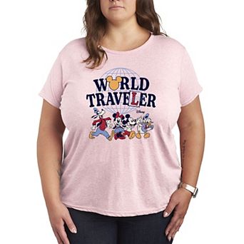 Plus Size Disney Mickey & Friends World Traveler Graphic Tee
